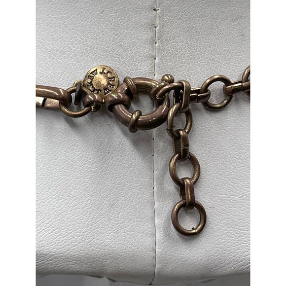 J. Crew Gold Tone Pave Geometric Triangle Glass Stone Necklace Mixed Metal - Picture 8 of 11